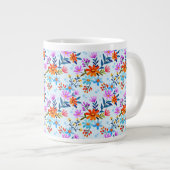 Schöne Blume Blätter Muster-6587 Jumbo-Tasse (Vorderseite Rechts)
