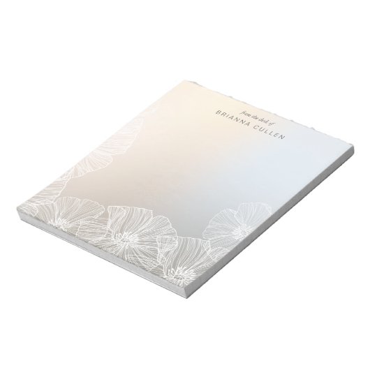 Schöne Blume Blumen Personalisiert Notizblock (Rotiert)