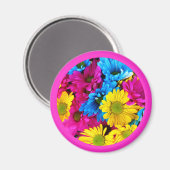 Schöne Blume Blumenkreislauf Design rosa Grenze Magnet (Vorderseite/Rückseite)