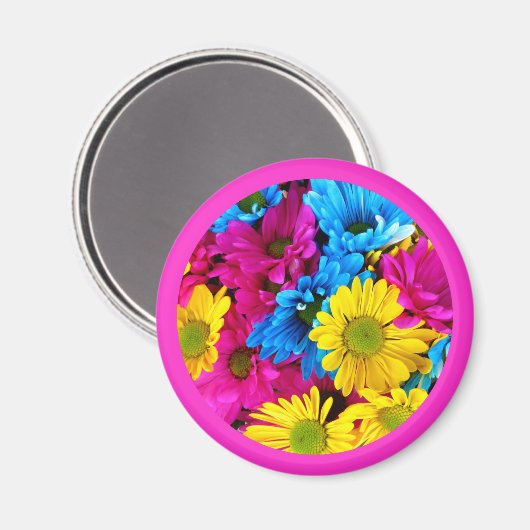 Schöne Blume Blumenkreislauf Design rosa Grenze Magnet (Vorderseite/Rückseite)