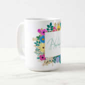 Schöne Blume Botanische Aquarellmalerei Kaffeetasse (Vorderseite Links)