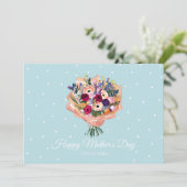 Schöne Blume-Bouquet Muttertagskarte Einladung (Stehend Vorderseite)