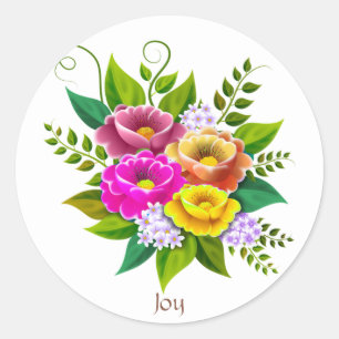 Schöne Blume Bouquet Runder Aufkleber