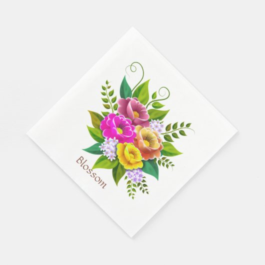 Schöne Blume Bouquet Serviette (Ecke)