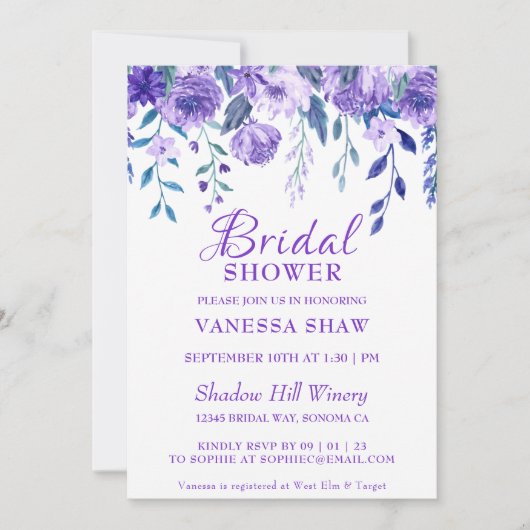 Schöne Blume Bridal Dusche Einladung (Vorderseite)