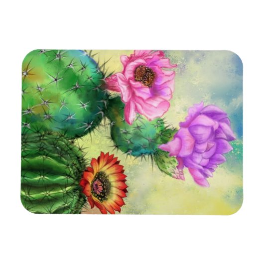 Schöne Blume Cactus Magnet (Horizontal)