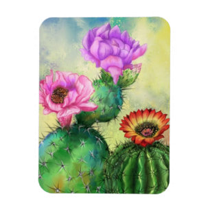 Schöne Blume Cactus Magnet