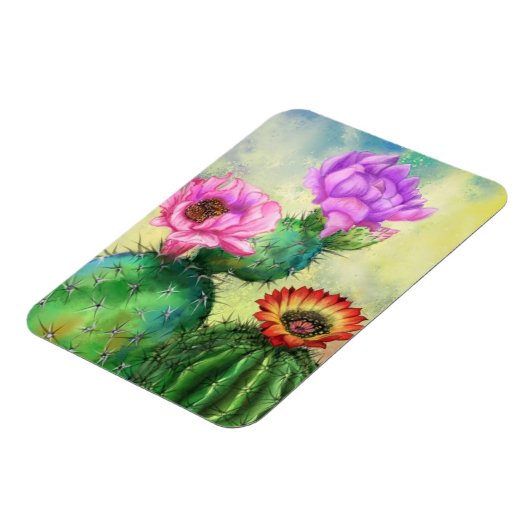 Schöne Blume Cactus Magnet (Linke Seite)