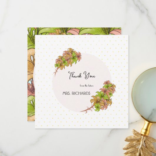 Schöne Blume Dankeskarte (Vorderseite/Rückseite Beispiel)