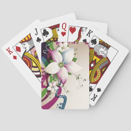 Schöne Blume Deck Spielkarten (Rückseite)