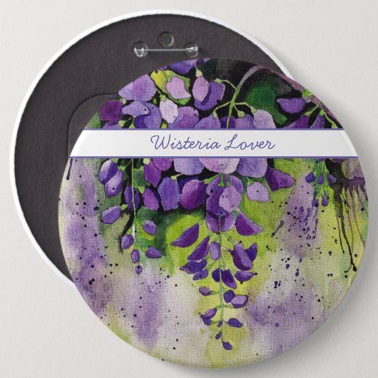 Schöne Blume der Wisteria Button (Vorne & Hinten)