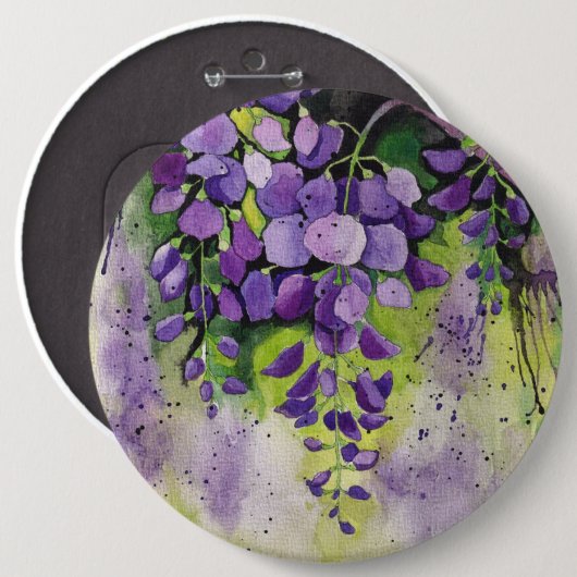 Schöne Blume der Wisteria Button (Vorne & Hinten)