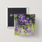 Schöne Blume der Wisteria Button (Vorne & Hinten)