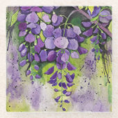 Schöne Blume der Wisteria Glasuntersetzer (Vorderseite)