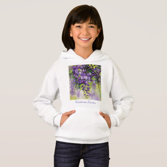 Schöne Blume der Wisteria Hoodie (Vorne ganz)