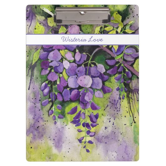 Schöne Blume der Wisteria Klemmbrett (Vorderseite)