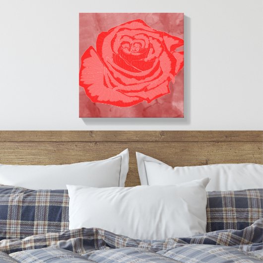 Schöne Blume Design Rose Nr. 2 Leinwanddruck (Insitu (Schlafzimmer))