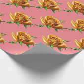 Schöne Blume, die goldene Rose Geschenkpapier (Ecke)