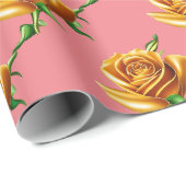 Schöne Blume, die goldene Rose Geschenkpapier (Rolleneckpunkt)