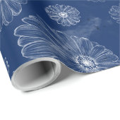 Schöne Blume Doodles Muster Geschenkpapier (Rolleneckpunkt)