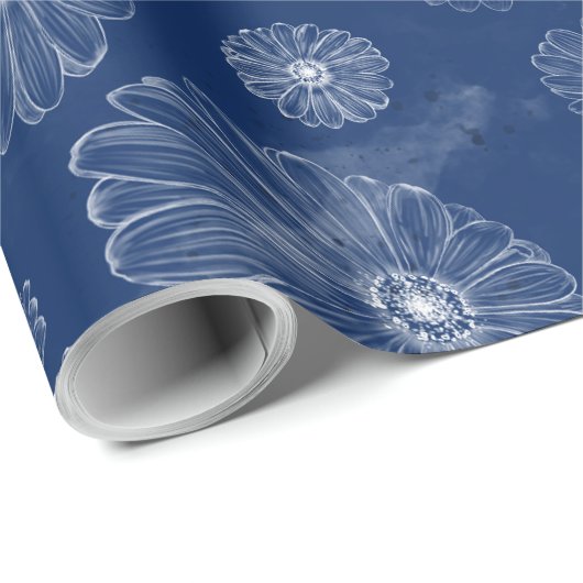 Schöne Blume Doodles Muster Geschenkpapier (Rolleneckpunkt)