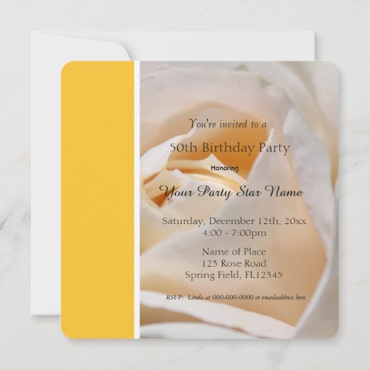 Schöne Blume Einladung (Rückseite)