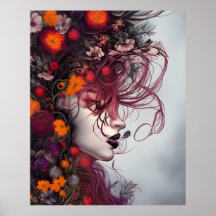 Schöne Blume Fantasie Abstrakt 2 Poster