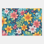 Schöne Blume, floral Gemustert Geschenkpapier Set (Vorderseite)