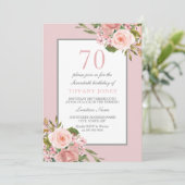 Schöne Blume Frauen 70. Geburtstagsparty Einladung (Stehend Vorderseite)