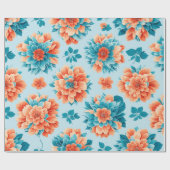 Schöne Blume für Blau- und Orangenbilder Geschenkpapier (Flach)