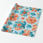 Schöne Blume für Blau- und Orangenbilder Geschenkpapier (Ungerollt)