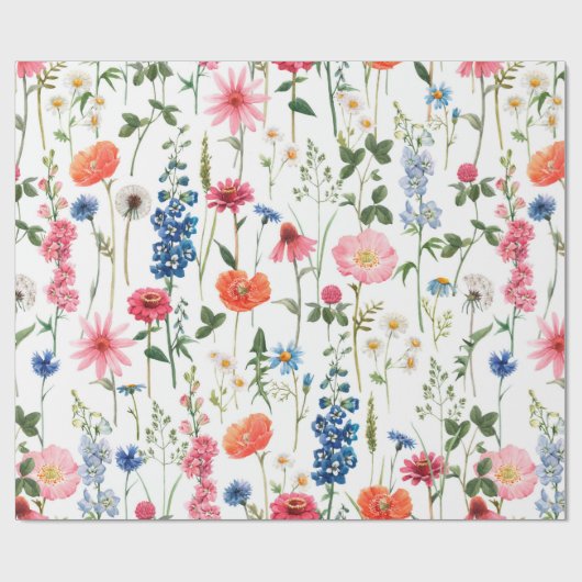 Schöne Blume Garten nahtlos Muster Geschenkpapier (Flach)