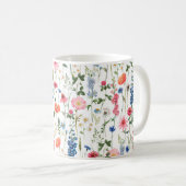 Schöne Blume Garten nahtlos Muster Kaffeetasse (VorderseiteRechts)