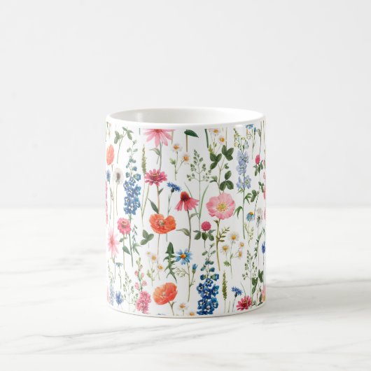 Schöne Blume Garten nahtlos Muster Kaffeetasse (Mittel)