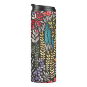 Schöne Blume Garten nahtlos Muster Thermosbecher (Nach rechts gedreht)