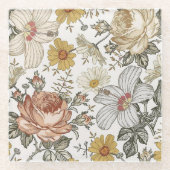 Schöne Blume Glasuntersetzer (Vorderseite)