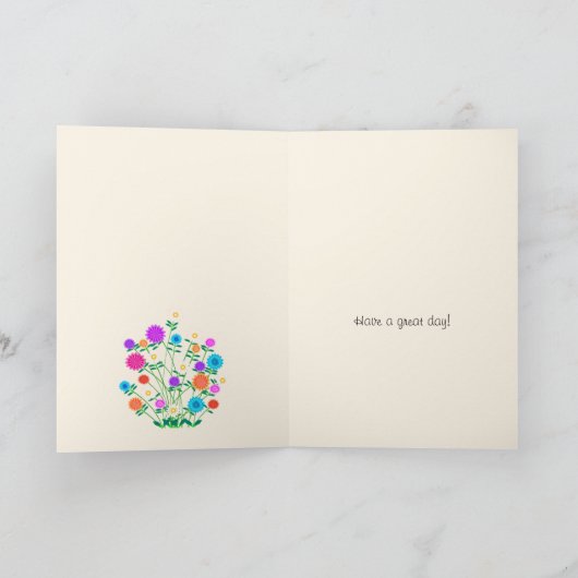 Schöne Blume glücklich zum Geburtstag Karte (Innenseite)