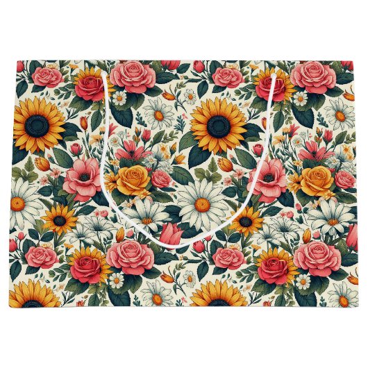 Schöne Blume Große Geschenktüte (Vorderseite)