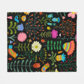 Schöne Blume handgezeichnetes Illustrationsmuster Fleecedecke (Vorderseite (Horizontal))
