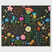 Schöne Blume handgezeichnetes Illustrationsmuster Geschenkpapier (Flach)
