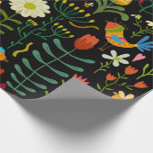 Schöne Blume handgezeichnetes Illustrationsmuster Geschenkpapier (Ecke)