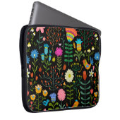 Schöne Blume handgezeichnetes Illustrationsmuster Laptopschutzhülle (Vorne Rechts)