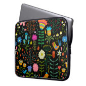 Schöne Blume handgezeichnetes Illustrationsmuster Laptopschutzhülle (Vorderseite Links)