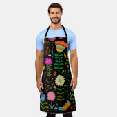 Schöne Blume handgezeichnetes Illustrationsmuster Schürze (Getragen)