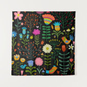 Schöne Blume handgezeichnetes Illustrationsmuster Wandteppich (Vorderseite)