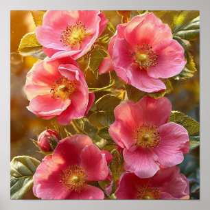 Schöne Blume hell rosa Poster