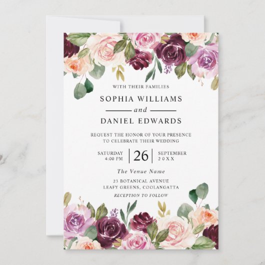 Schöne Blume im Wasser Sommer oder Hochzeit im Her Einladung (Vorderseite)