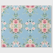 Schöne Blume in Blau Geschenkpapier (Flach)