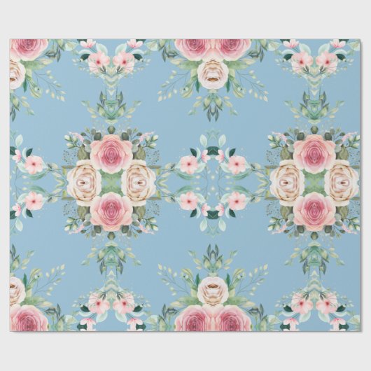 Schöne Blume in Blau Geschenkpapier (Flach)