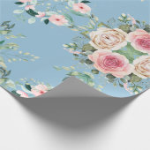 Schöne Blume in Blau Geschenkpapier (Ecke)